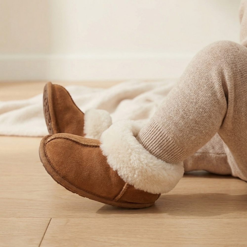 Toddler leather moccasins for 1.5–3 years old